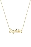 Yellow Gold Name Necklace, Custom-made Name Pendant, 9K 14K 18K Gold, Personalized Gift For Her/code: 0.003