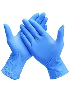 Mango People Powder Free Nitrile Hand Gloves,Surgical gloves, (Medium Blue, Pack of 100) HOB-100-nitrile Medium