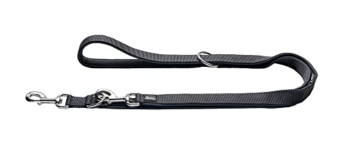 HUNTER DIVO & Maldon Verstellbare Hundeführleine, Nylon, gepolstert mit weichem Mesh-Material, 20/200, grau/grau