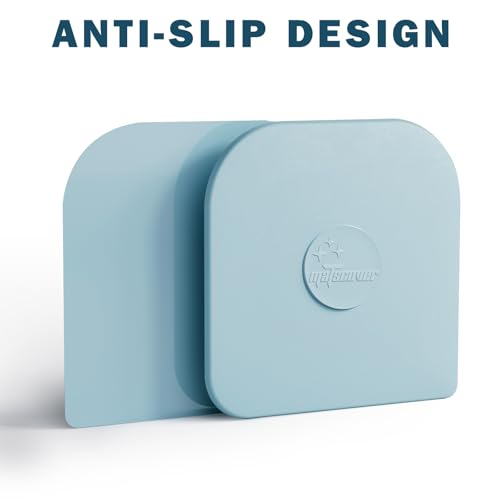 Image of Pan Scraper, 10 Pcs Plastic, Non Scratch for Cast Iron, Pot and Pan Cleaning, Sturdy Scraper Kitchen Tool-Aqua
