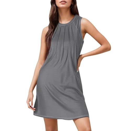 Robe de plage mi-longue élégante et minimaliste en couleur unie
