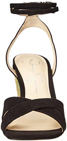 Jessica Simpson Arlisa 2 Women's Faux Suede Embellished Ankle Wrap Wedge Sandals Black 8.5 | Image 1