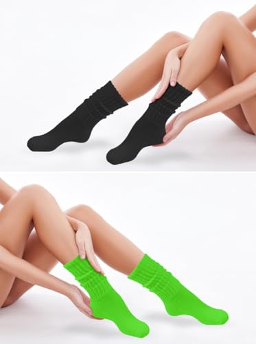 Image of Slouch Socks Women Thigh High Socks Soft Scrunch Crew Socks Casual Socks Size 6-11