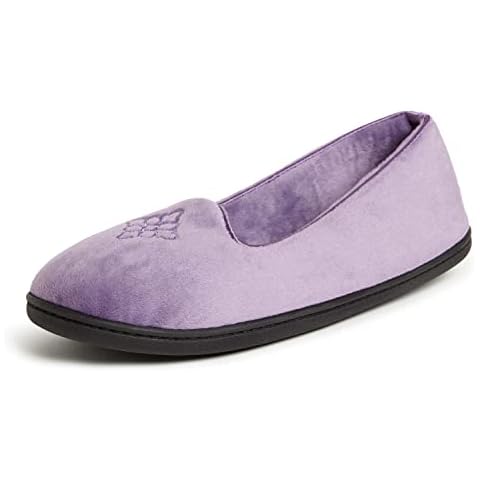 Dearfoams Damen Rebecca Microfiber Velour Closed Back Hausschuh Cover