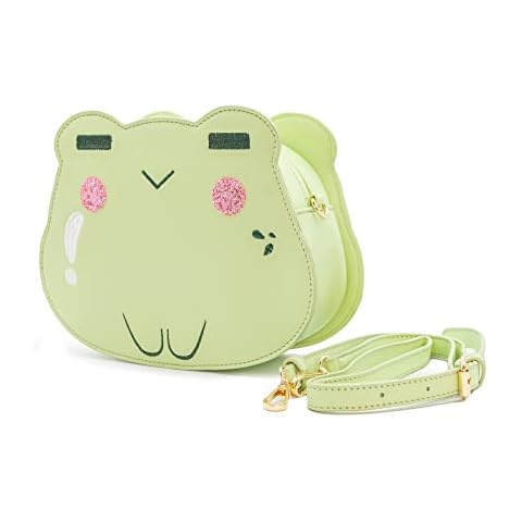 Bewaltz PU Leather Adjustable Strap Zipper Closure Handsome Frog Novelty Bag Cover