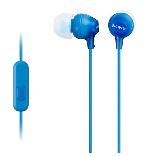 Sony MDREX15AP In-Ear Earbud Headphones with Mic, Blue