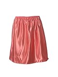 Sanskruti India Half Slips for Women Underskirt Short Mini Skirt Satin Petticoat Shiny - Coral