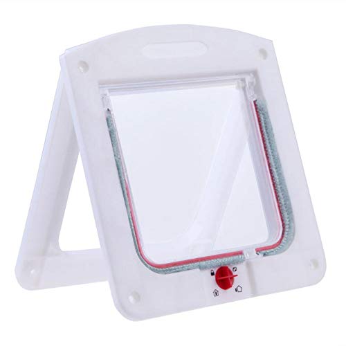 Abschließbare Katzenklappe Tür Kätzchen Hund Haustierschloss Geeignet für Jede Wand- oder Tür Sicherheit Tier Kleine Haustier-Gatter Klappe Tür Haustierbedarf katzenklappe 462 (Color : White)