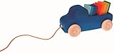 Grimm's Blue Truck Pull Along Toy with XL Color Charts Building Blocks