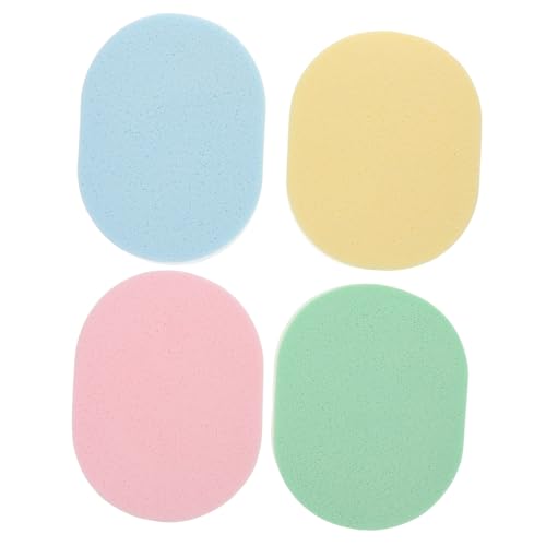 iplusmile Spugne Per Viso Ovali 4 Pezzi, Spugna Esfoliante Morbida e Riutilizzabile Per Pulizia Profonda, Rimozione Trucco e Sebo, Spugna Portatile Detergente Per Viso, Per Donne e Ragazze