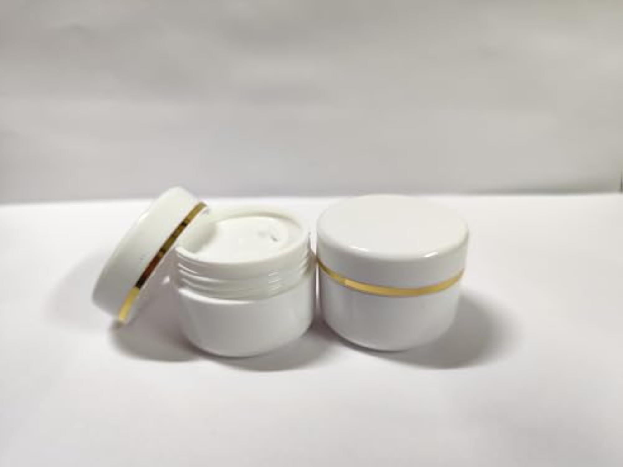 Empty Plastic White Cosmetic Jar Container, Pack of 12