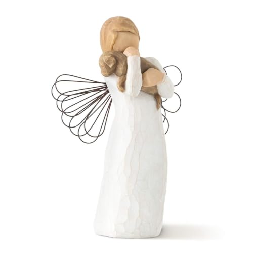 Willow Tree Angel of Friendship for Those who Share The Spirit of Friendship Angel Carrying Dog as Reminder of Loyal Pets and Friends Present and Past Sculpted Hand-Painted Figure