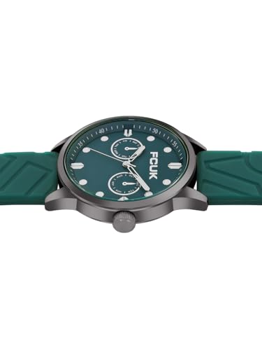 Image of FCUK TRACKOR FW25 Men's Analog Watch with Matt Green Dial - FC182GR