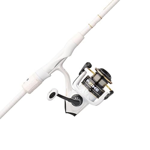 Abu Garcia Prime Spinning Reel and 7' 1-Piece Fishing Rod Combo, 24-Ton Graphite Composite Blank Construction, Golf Grip/EVA Split Grip Handles