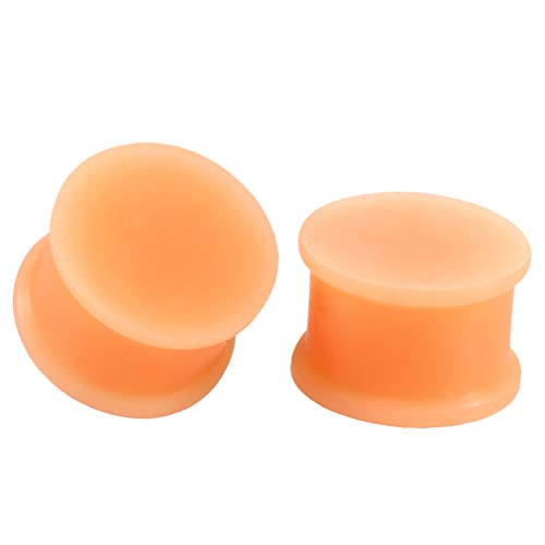 Brokkr Silicone Pair Flesh Skin Tone Ear Plugs Tunnels Gauges Multiple Shades (Tan, 08mm (0g))