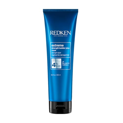 Redken Extreme Strength Builder Plus Mask With Protein & Anti Breakage Treatment, 250 ml | Professional Hair Mask For Weak, Damaged & Brittle Hair | For Men & Women