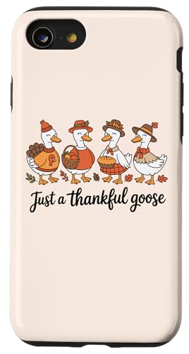Funny Just A Thankful Goose Turkey H̊Ӎ X}zP[X iPhone SE (2020) / 7 / 8 p