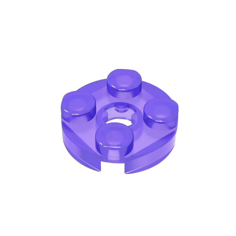 Gobricks 4032 Circular Plate Plate Round 2x2 with Axle Hole Type 1 (+ Opening) 50 Pieces GDS-609 Compatible with Lego Building Blocks Color:Trans Purple