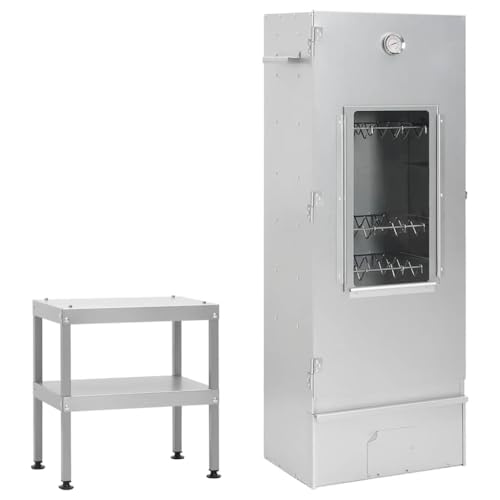 vidaXL Räucherofen mit Tisch, Räucherschrank mit verstellbaren...