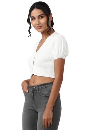 Image of FOREVER 21 Womens Polka Dot Regular Fit Sweaters