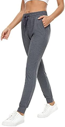 BATHRINS Women Tapered Joggers with Pockets – Casual Yoga High Waist Sweatpants