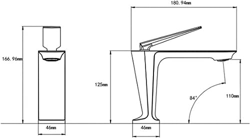 Robinet de lavabo de salle de bains noir monotrou pour eau chaude et froide - 7