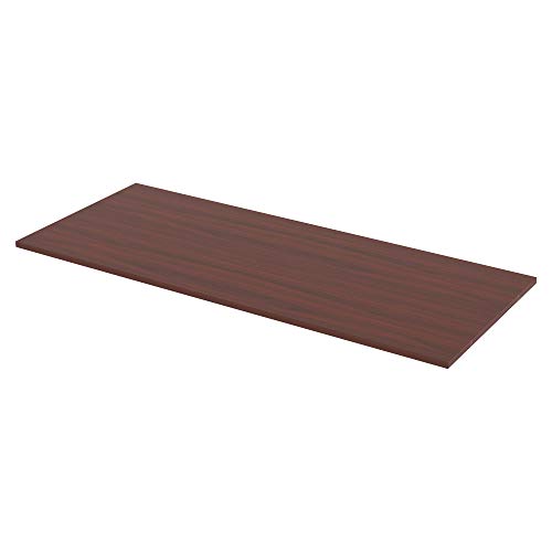 Lorell Quadro Sit/Stand Straight Edge Mahogany Tabletop