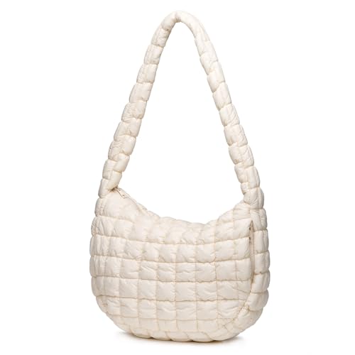 Image of Puffer Bag for Women,Large Lightweight Quilted Tote Bag for Women Puffy Hobo Crossbody Handbags with Padding,Zip Pockets