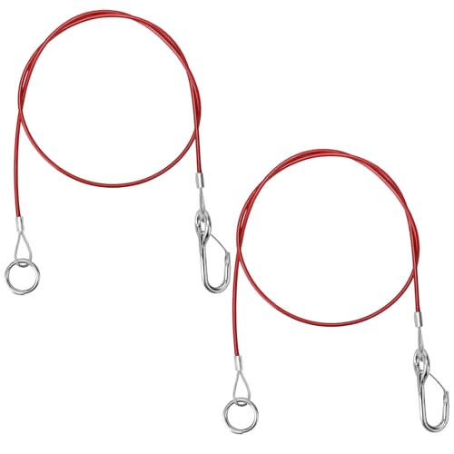2 Stück Abreißseil Rot, 1 Meter Bremsseil, Sicherungsseil für Alle Gängigen Gebremsten Anhänger
