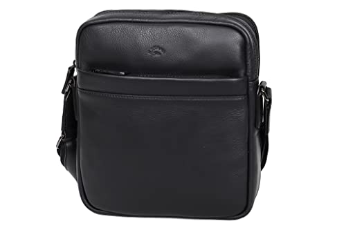 Katana pochette travers cuir de vachette 89621 avec bandoulière confort et poches zippées