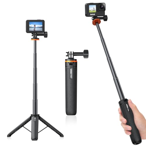VRIG 20.1” Mini Extendable Action Camera Tripod for GoPro Hero 12/11/10/9, DJI Action 5/4/3, Insta360 Ace Pro