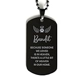 PARN'S Black Dog Tag Gifts for Bandit - Someone We Loved is in Heaven - Loss of Pet Remembrance Engraved Christmas Birthday Gifts for Men Women, Memorial