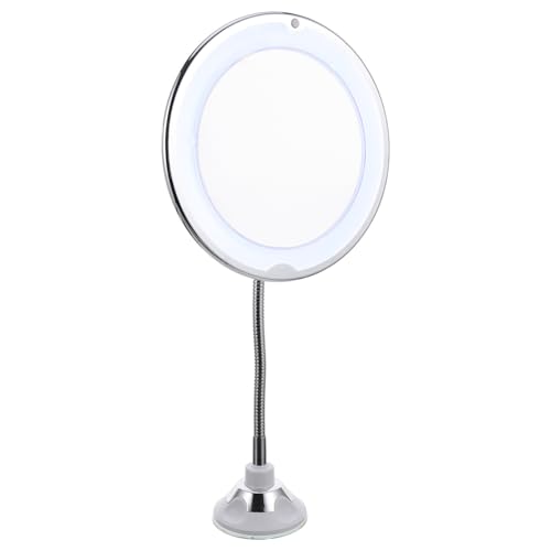 Espejo cosmético de mesa giratorio con luces LED y aumento 2