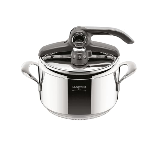 Lagostina Diva Autocuiseur 9 L en acier inoxydable avec panier inclus avec fond Lagofusion® et valve 2 pressions Compatible induction