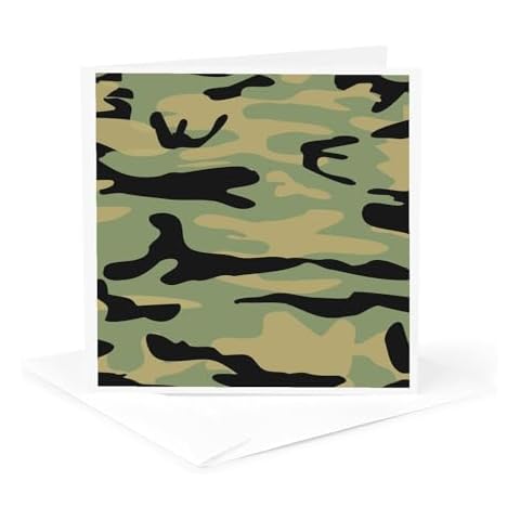 3dRose Green Camo Print Greeting Card Cover