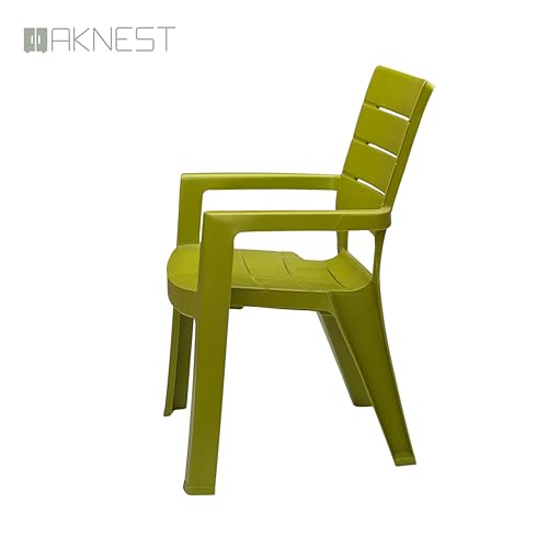 Image of Cello Jordan Polypropylene Plastic Arm Chair | Modern Multipurpose Seating for Home, Office, Garden & Balcony | Ergonomic Indoor & Outdoor Furniture (Color: Green, Set of 2 piece)