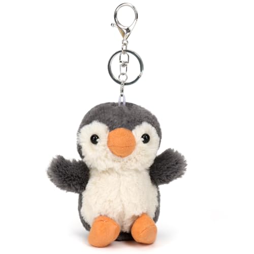 Meleager Schlüsselanhänger Pinguin Plüsch schlüsselanhänger Pinguin anhänger für Rucksäcke und Tragetaschen Pinguin Geschenk für Freund Grau