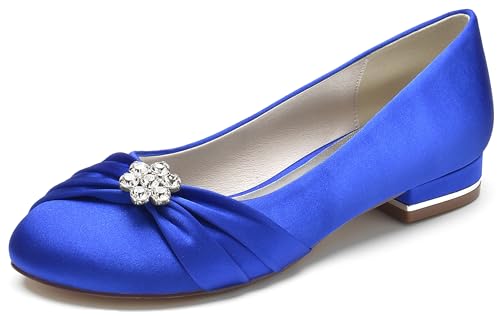 Hanfike Girls Womens Wedding Dress Flats Slip-on Formal Party Evening Shoes with Knot JY250