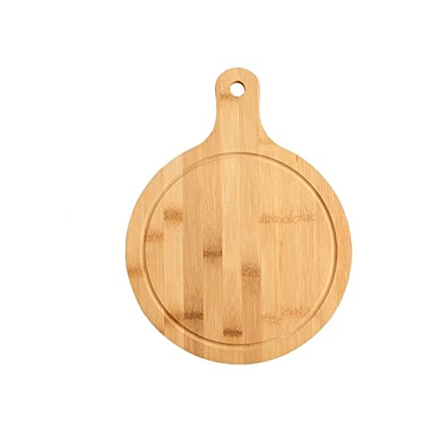 Tabla de Cortar Tabla de cortar redonda Tabla de cortar de madera Tabla de cortar de cocina Tabla de cortar de madera maciza de bambú Tabla de cortar para pizza Pan Fruta Tabla de cortar para colgar