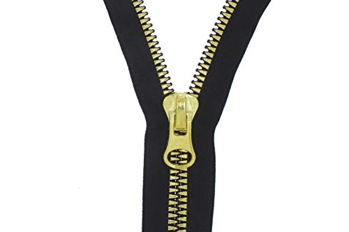 Erlif Reißverschlüsse EDEL Kunststoff Zähne 8-9mm teilbar (Schwarz/Gold-k, 65cm) Cover