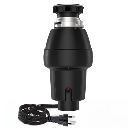 Garbage Disposal 1/2 HP, Continuous Feed Food Waste Disposer with Air Switch & Flange Seal, Stainless Steel Garbage Disposer, Compact Food Waste Grind