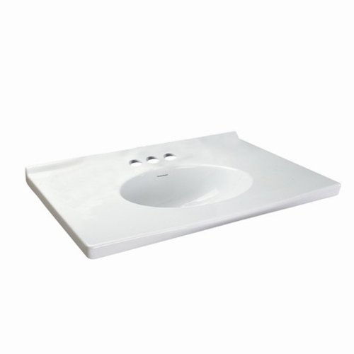 American Standard 7820400.020 Portsmouth Fireclay Vanity Top with 4 CC and 1 Backsplash