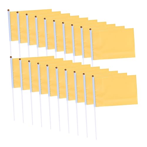 BESPORTBLE Solid Color Square Flags Hand Waving Party Banner 100pcs Set Lightweight Durable Polyester Material