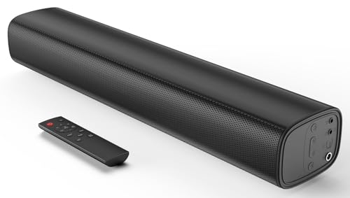 WebsLand Barra de sonido con Bluetooth 5.3 - Sistema de sonido envolvente para Smart TV, 3 modos de ecualización, óptico/AUX, barra de sonido de 17 pulgadas para sala de estar, dormitorio, montaje en