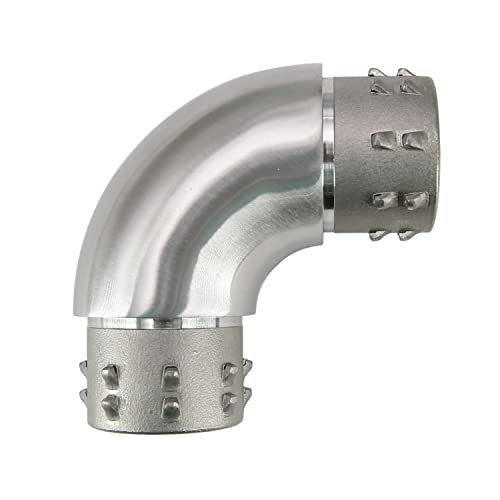 Top Hardware Stainless Steel 316 Railing Connector Flush Joiner Elbow Connector for 2'' OD 16 Gauge Pipe Tubing (For 2''OD Tube (90° Round Angle), Brush Finish)