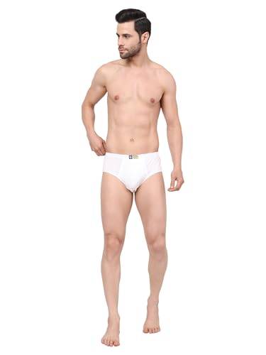 Image of Men 100% Combed Cotton Inner Elastic Self Design Briefs INFO IE