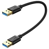 SUNGUY USB 3.0 ケーブル 0.3M タイプA-タイプA 5Gbps高速データ転送 オス-オス 短い 金メッキコネクタ 高耐久TPE材質 USBケーブル 両端 オス DVDプレーヤー、ハードディスクドライブ、ハブなどの機種に適用 30cm