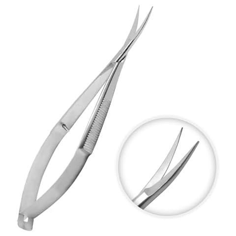 Noyes Micro Iris/Castroviejo Scissor 4.50" curved Ophthalmic Surgical Instruments Spring Action Extra Sharp Iris Scissor Veterinary ENT Dermatology Embroidery Craft Scissors Cover