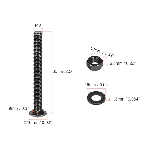 Tornillos de cuello cuadrado M8 de acero inoxidable 304 negro de alta resistencia 2