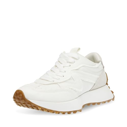 Steve Madden Women's Campo Sneaker, White, 8.5